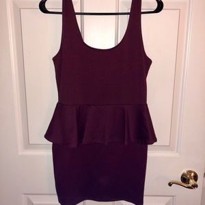 Maroon peplum dress